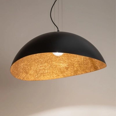 Lampa wisząca z żywicy czarno-miedziana Sigma Lighting Solaris XL 40610